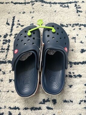 CROCS Kids Navy Blue Classic Clog with Red Accents